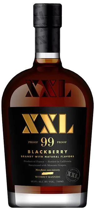 Drinks XXL brand bottle of brandy with bold black label and gold XXL branding on the front.